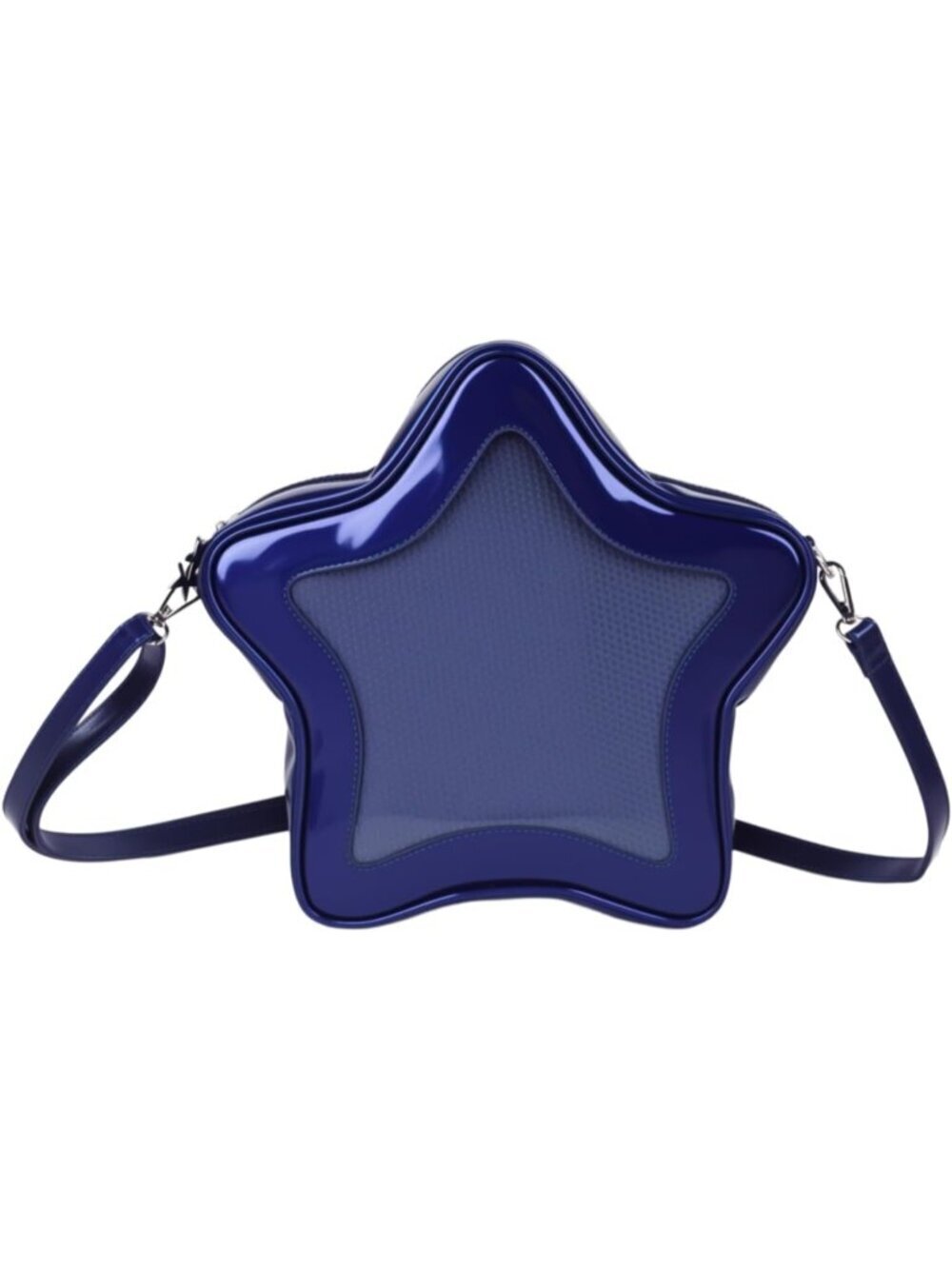Women's Dark Blue PU Leather Aesthetic Cute Lightweight Star Shape Handbag